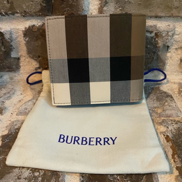 Burberry Black and White Checkered Wallet